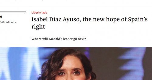'The Economist' define a Ayuso como «la nueva esperanza de la derecha ...