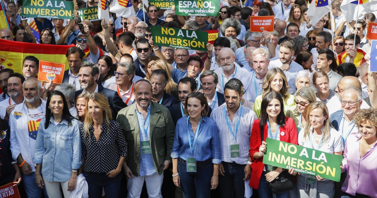 Miles de personas salen a la calle para defender el bilingüismo frente ...