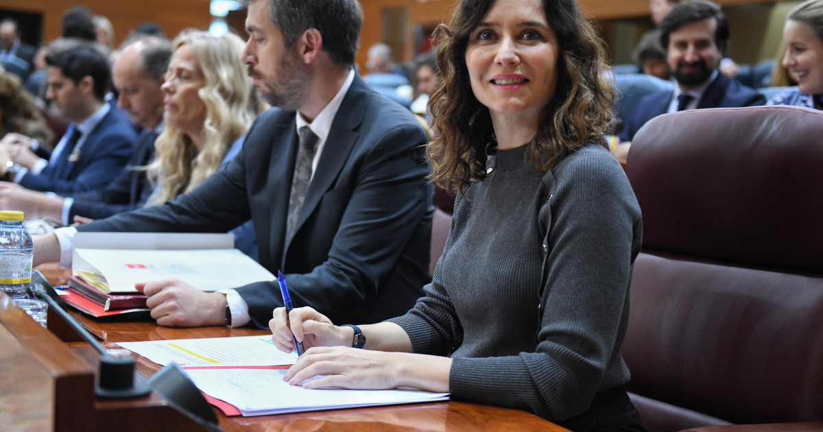 Ayuso, en el Pleno de la Asamblea de Madrid , en directo