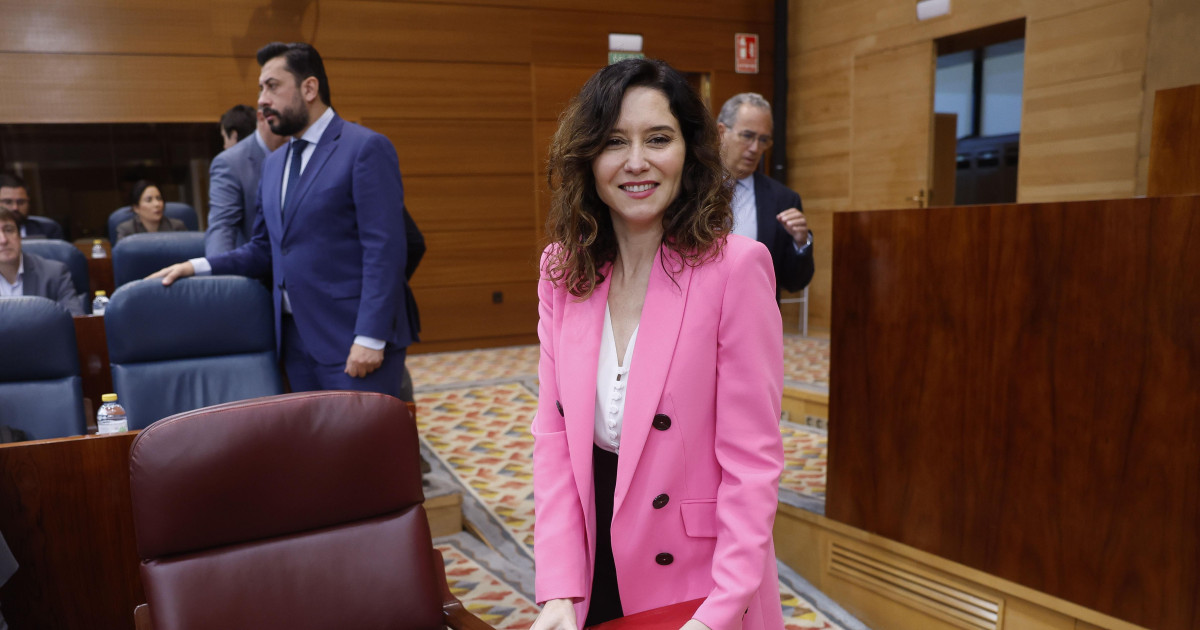 Ayuso, en el Pleno de la Asamblea de Madrid, en directo