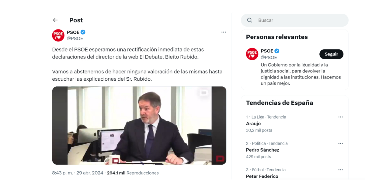 El PSOE trata de intimidar al director de El Debate exigiéndole ...