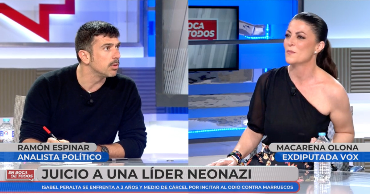 La bronca de Macarena Olona y Ramón Espinar en el programa de Nacho Abad:  «A mí no me llamas 'nazi' a la cara»