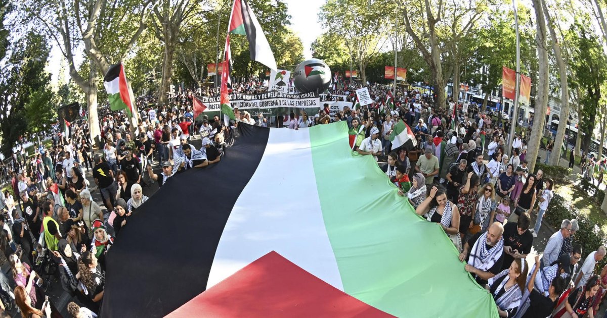Miles de personas se manifiestan en Madrid en apoyo al pueblo palestino