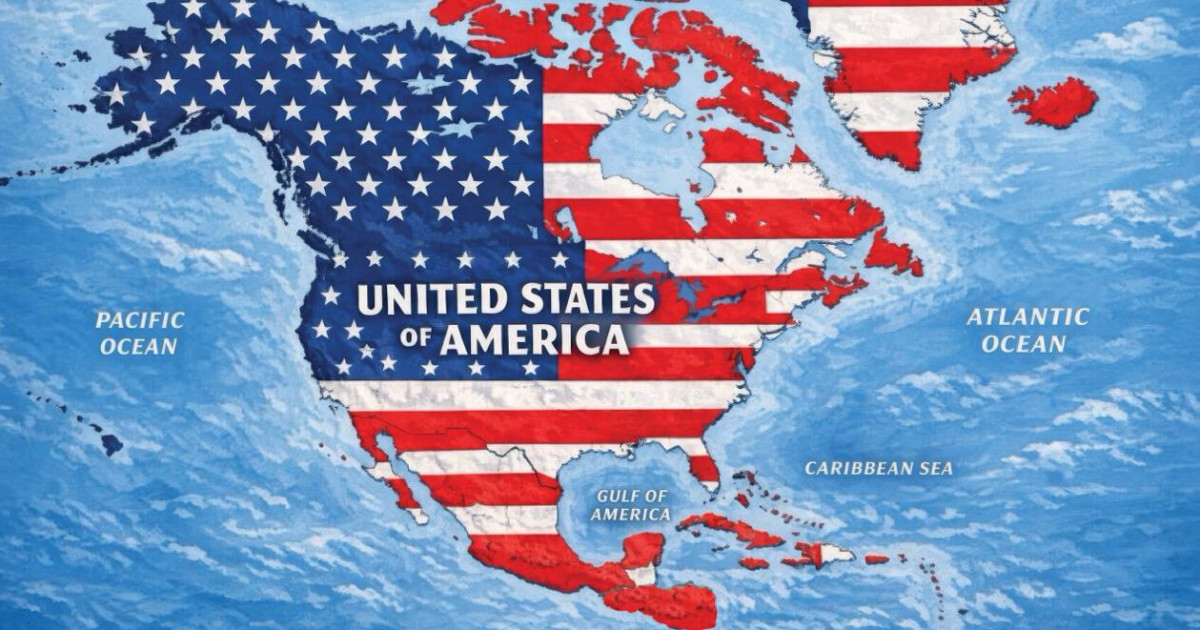 Trump publica un mapa en el que la bandera estadounidense cubre México, el Caribe y Canadá