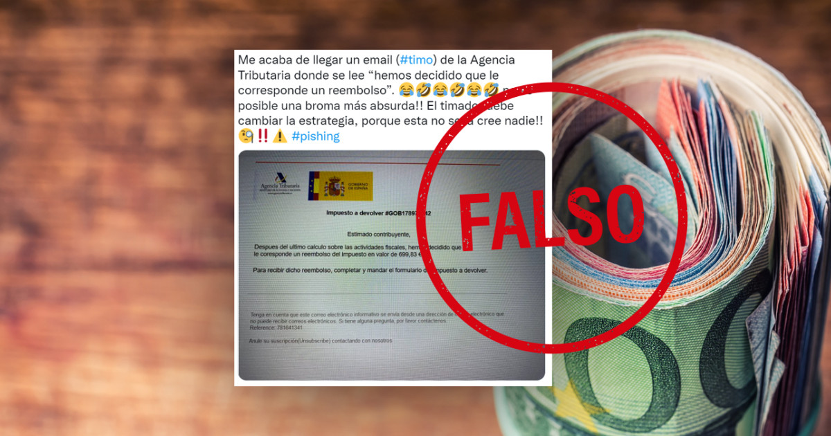 Cuidado con esta estafa: el correo electrónico de la Agencia Tributaria ...