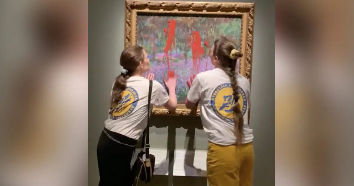 Dos activistas manchan con pintura roja un cuadro de Monet en Estocolmo ...