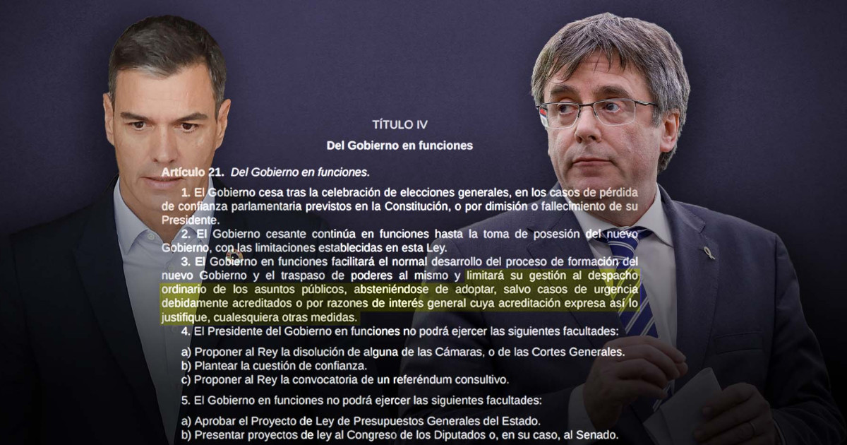 El Gobierno no puede ofrecer un anteproyecto de ley de amnistía ...