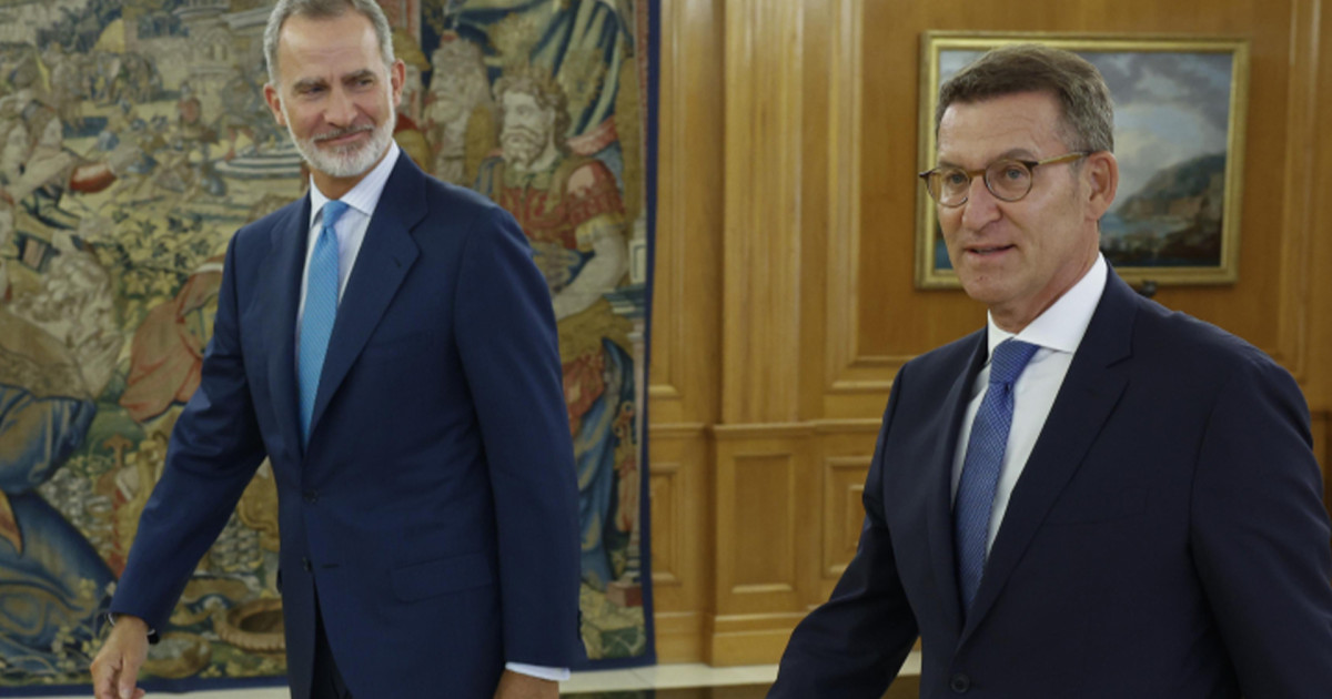 Rueda de prensa de Feijóo tras visitar al Rey en la ronda de consultas