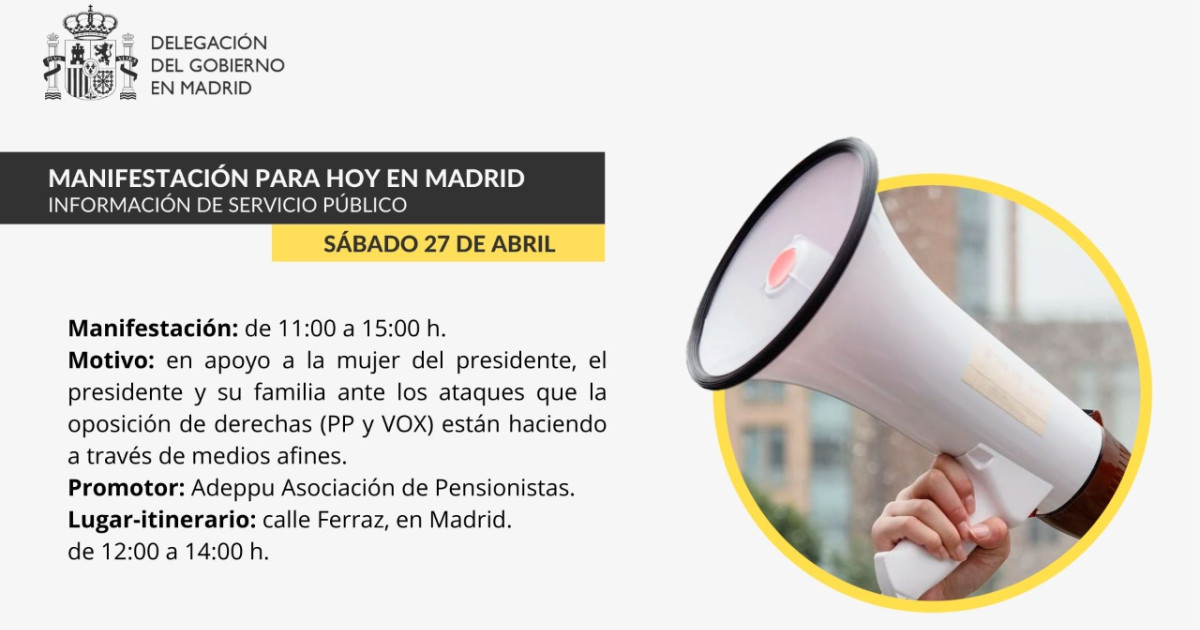 Críticas a la Delegación del Gobierno por difundir la protesta «en ...