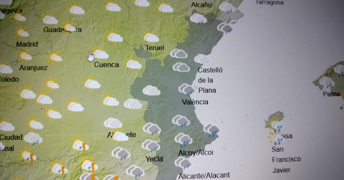 La Aemet avisa de lluvias en Valencia para este fin de semana y alerta ...